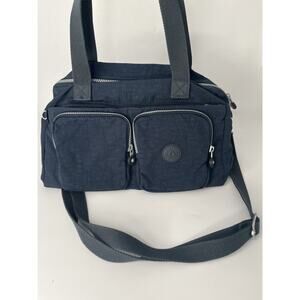 KIPLING COOL DEFEA Convertible Handbag Navy With Double Strap